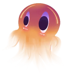 cute orange cartoon squid